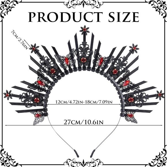 Sunburst Halo Crown Red Black Women\'s Costume Accessory Renaissance Halloween main image 6